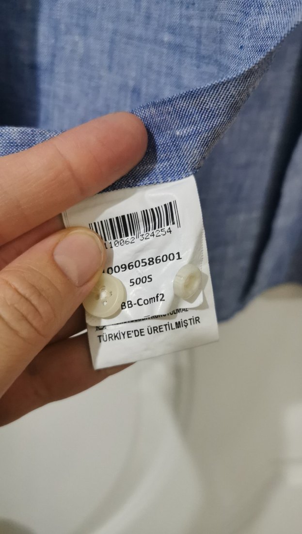 Erkek Lacivert Keten Uzun Kollu Gömlek yüzde yüz keten - Görsel 5