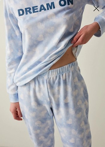 Termal uzun kollu penti yumuşak pijama takımı - Görsel 7