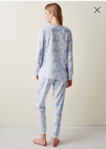 Termal uzun kollu penti yumuşak pijama takımı - Görsel 8