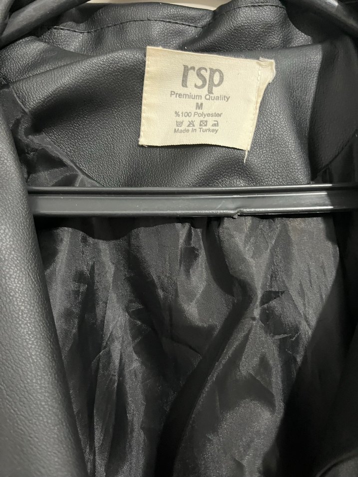 Kadın Siyah Deri Ceket - Görsel 3