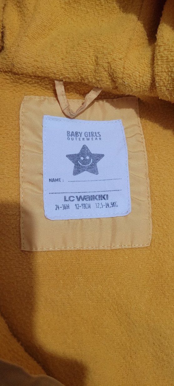 Sarı Kapüşonlu Unisex Çocuk Mont - Görsel 3