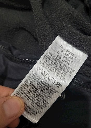 Kapüşonlu Krem Renk -Siyah Erkek Çocuk Mont - Görsel 4