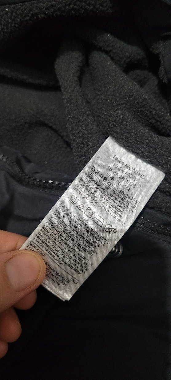 Kapüşonlu Krem Renk -Siyah Erkek Çocuk Mont - Görsel 4