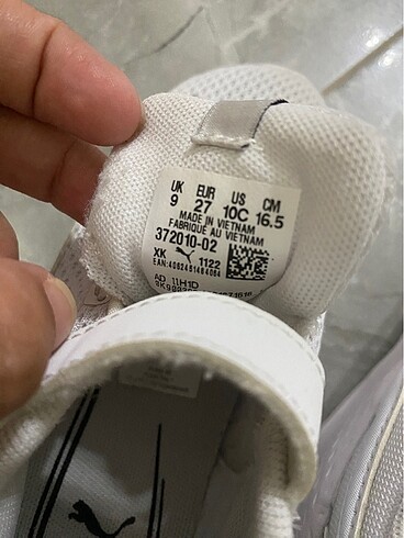27 Beden beyaz Renk Puma Çocuk Ayakkabı