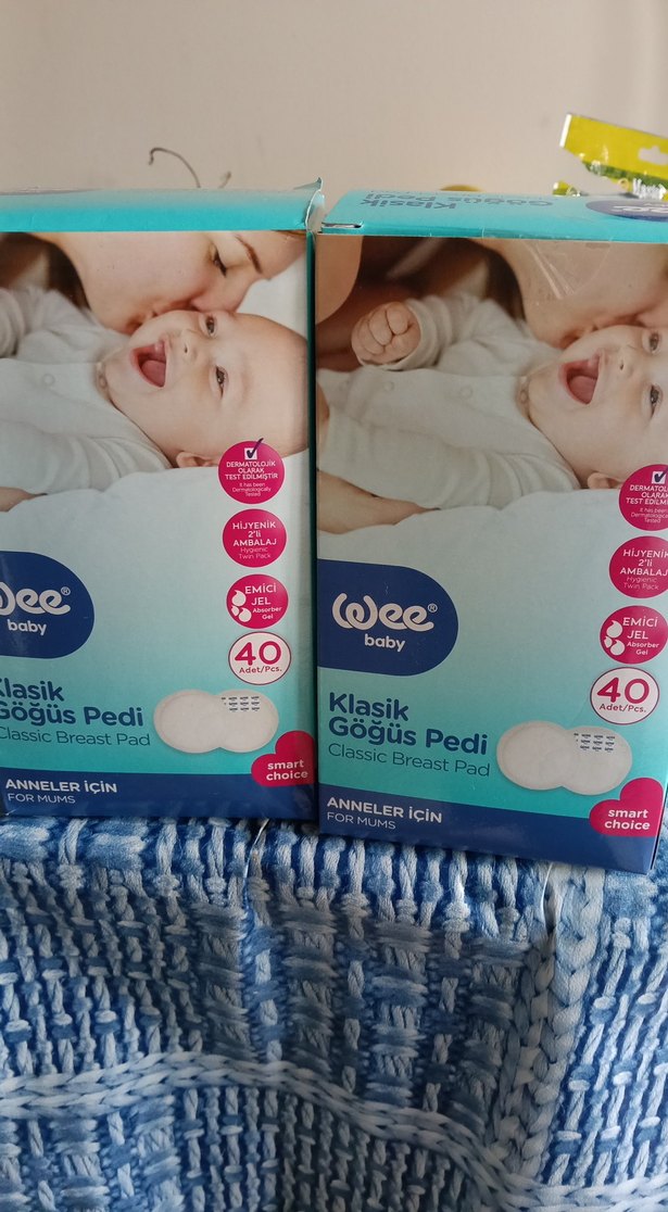 Wee Baby Klasik Mavi Göğüs Pedi 2 adet toplam 80 tane - Görsel 3