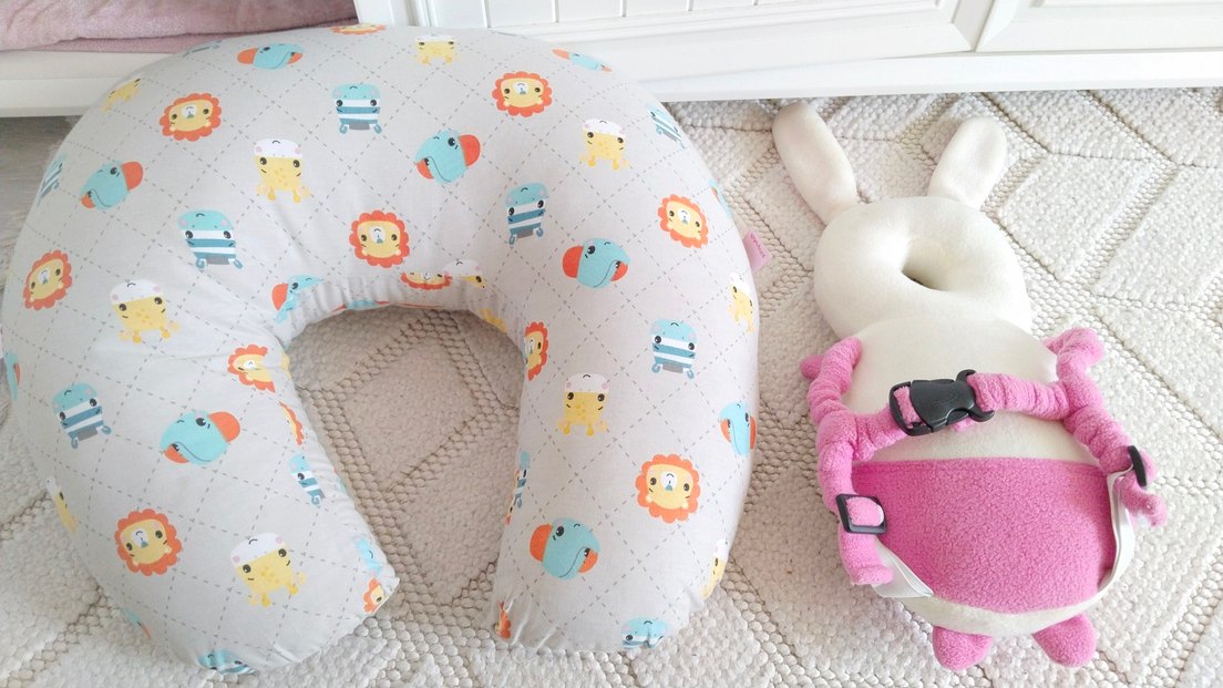 Desenli Gri Pastel Emzirme ve Hamile Yastığı - Görsel 2