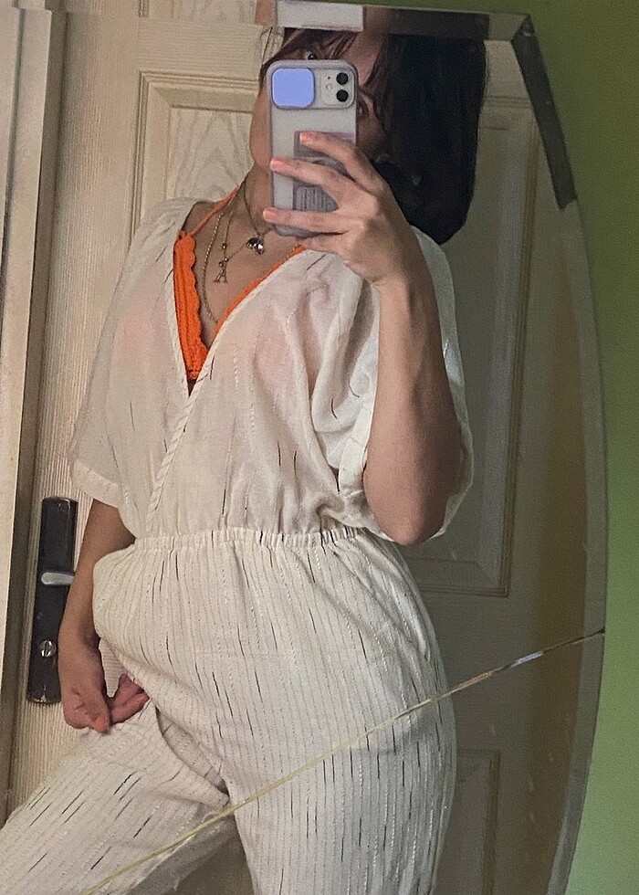 Keten tulum bej krem - Görsel 2