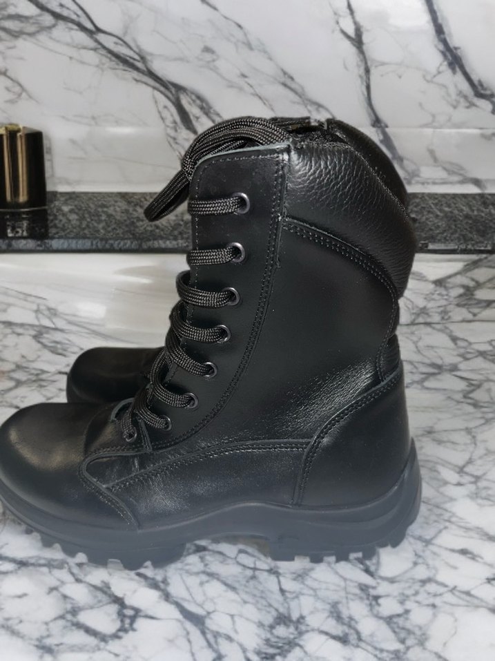 Kadın kışlık askeri Siyah Fermuarlı Goth Bot - Görsel 3