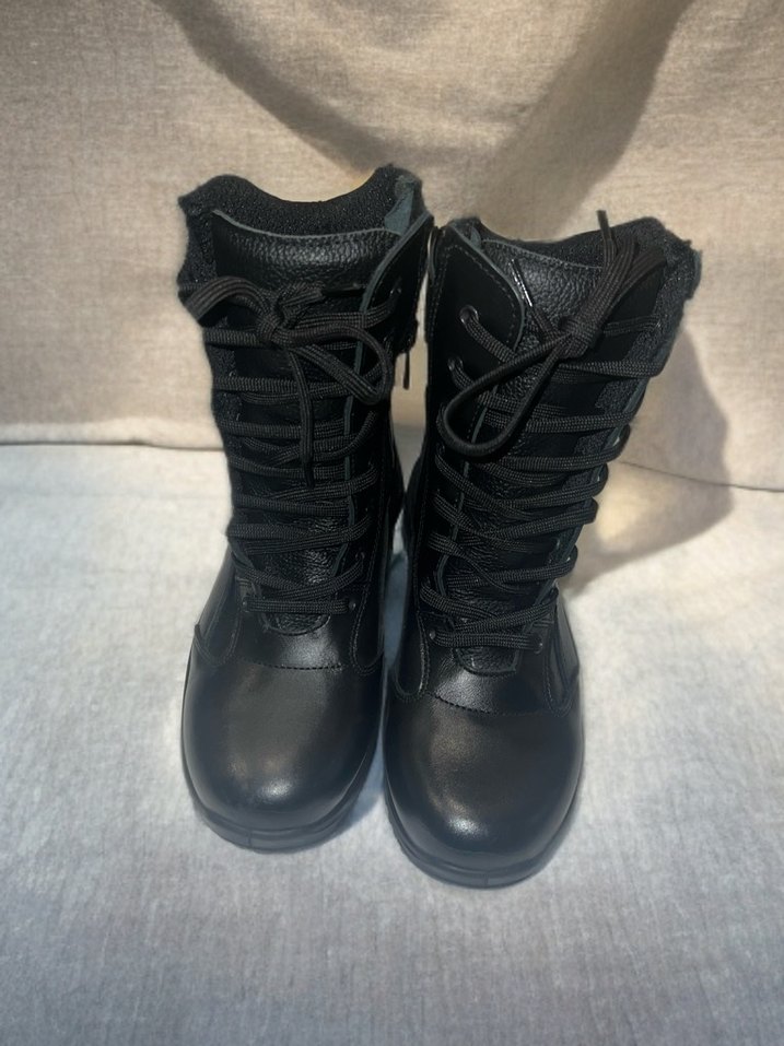 Kadın kışlık askeri Siyah Fermuarlı Goth Bot - Görsel 2