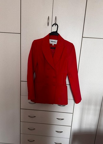 IPEKYOL Kırmızı Kadın Düğmeli Blazer Ceket - Görsel 9