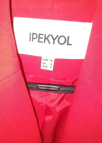 IPEKYOL Kırmızı Kadın Düğmeli Blazer Ceket - Görsel 6