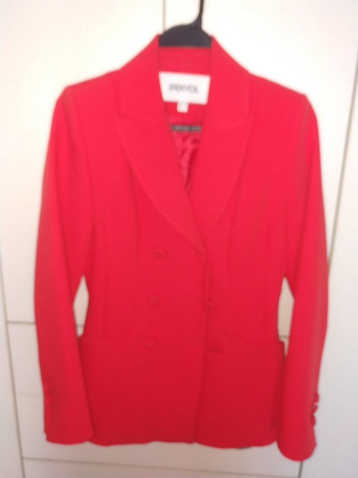 IPEKYOL Kırmızı Kadın Düğmeli Blazer Ceket - Görsel 2