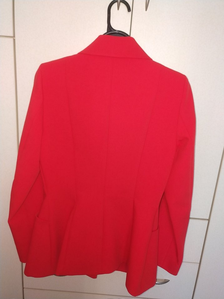 IPEKYOL Kırmızı Kadın Düğmeli Blazer Ceket - Görsel 4