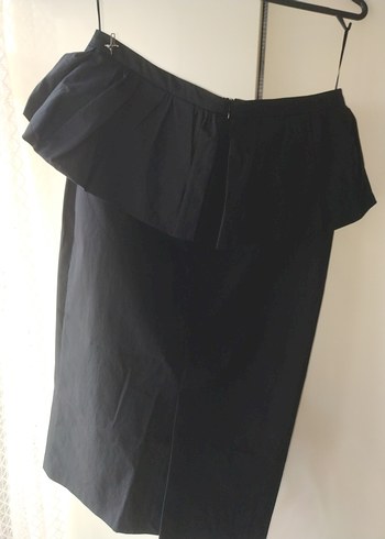 Drapeli Siyah Uzun Etek - Görsel 5