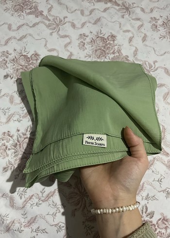 Freshscarfs pamuk ipek eşarp çağla yeşili - Görsel 3