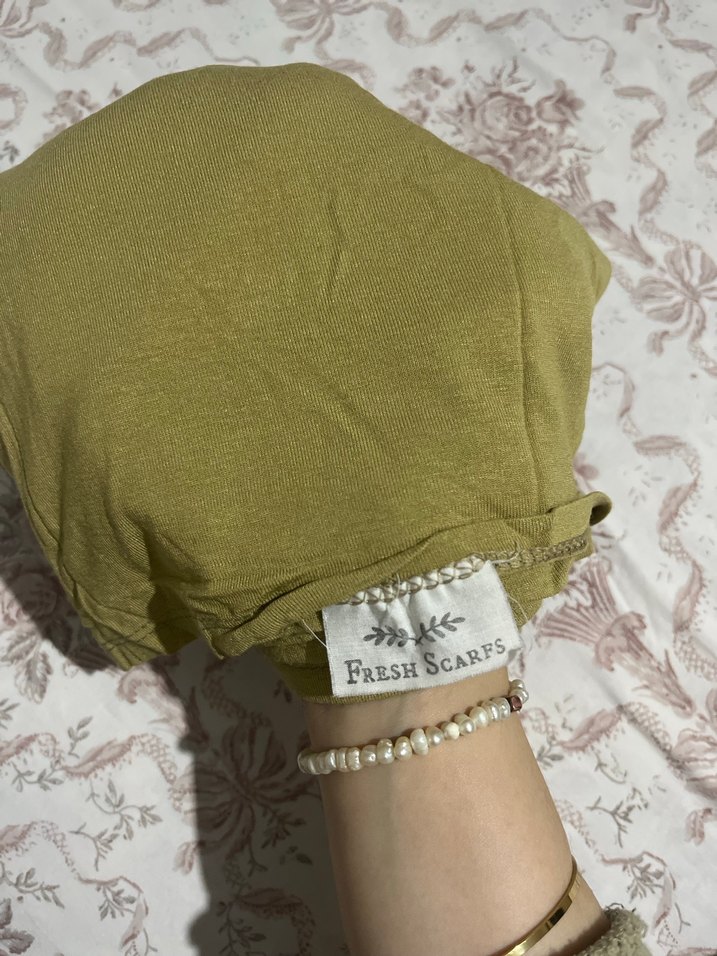 Freshscarfs yağ yeşili penye şal - Görsel 2