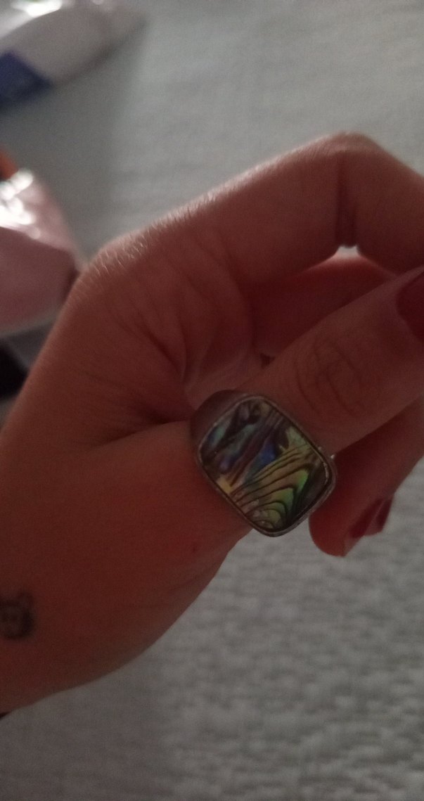 Parlak Çok Renkli Tie-Dye Vintage Yüzük - Görsel 2