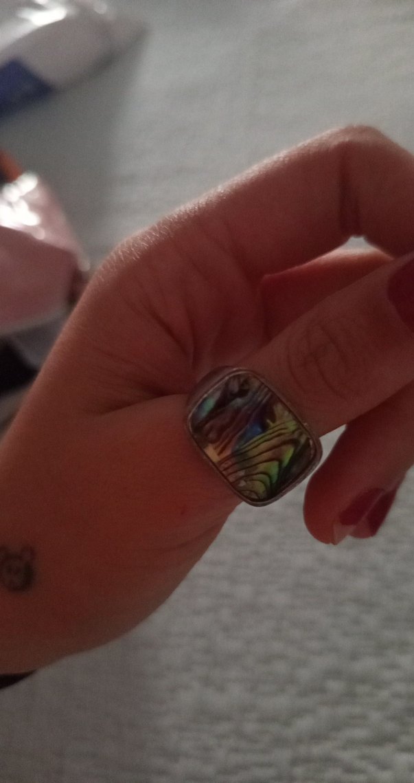 Parlak Çok Renkli Tie-Dye Vintage Yüzük - Görsel 3