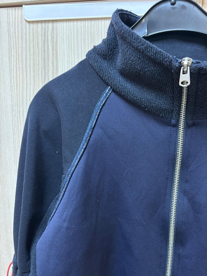 Kısa Kesim Fermuarlı Koyu Mavi Sweatshirt - Görsel 2