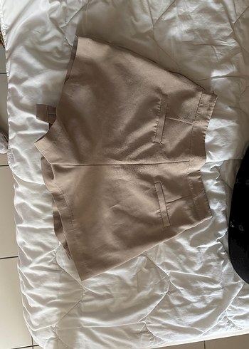 Bej KetenPilili Midi Etek - Görsel 2