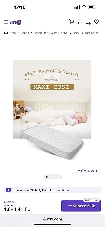 Maxi cosi ortopedik yatak
