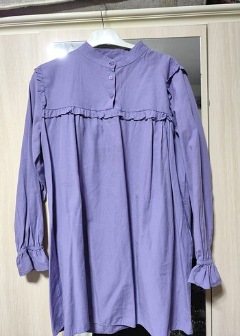 Mor Fırfırlı tunik kadın - Görsel 2