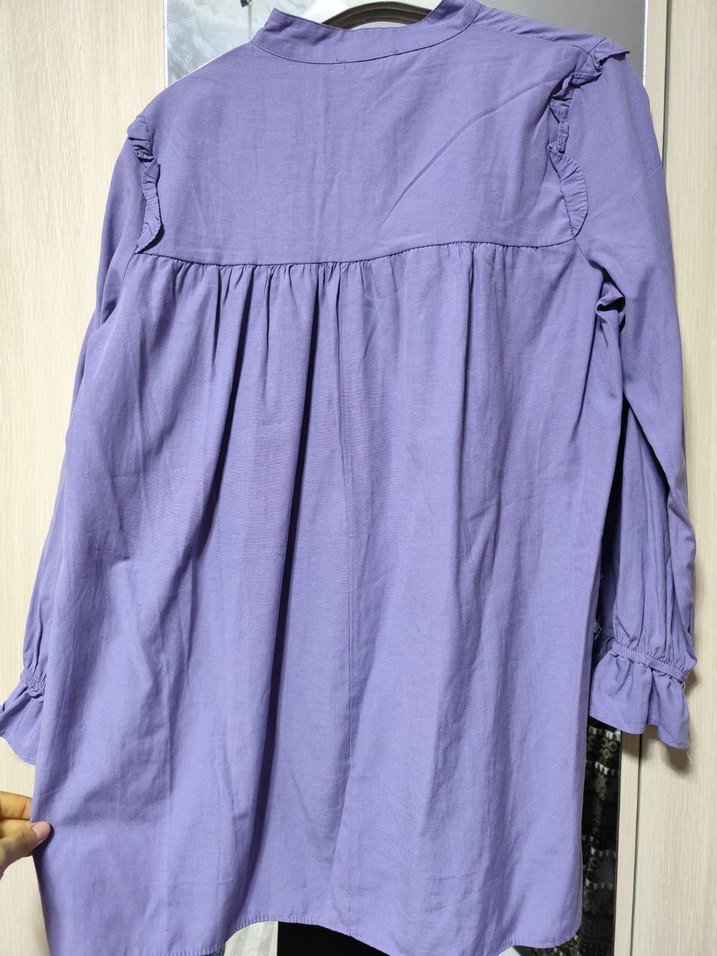 Mor Fırfırlı tunik kadın - Görsel 3