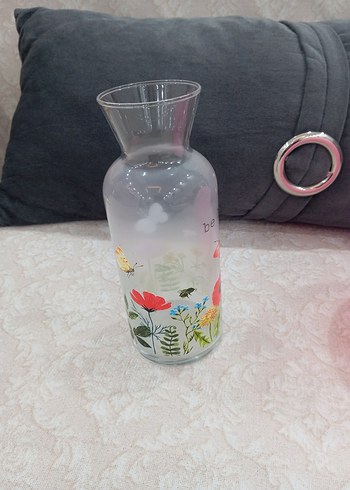 Çiçek Desenli Çok Renkli Cam sulahi - Görsel 3