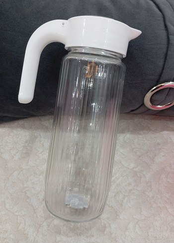 Beyaz Kapaklı Cam Sürahi - Görsel 4