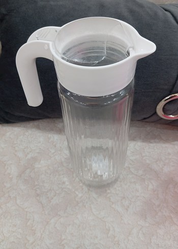 Beyaz Kapaklı Cam Sürahi - Görsel 3