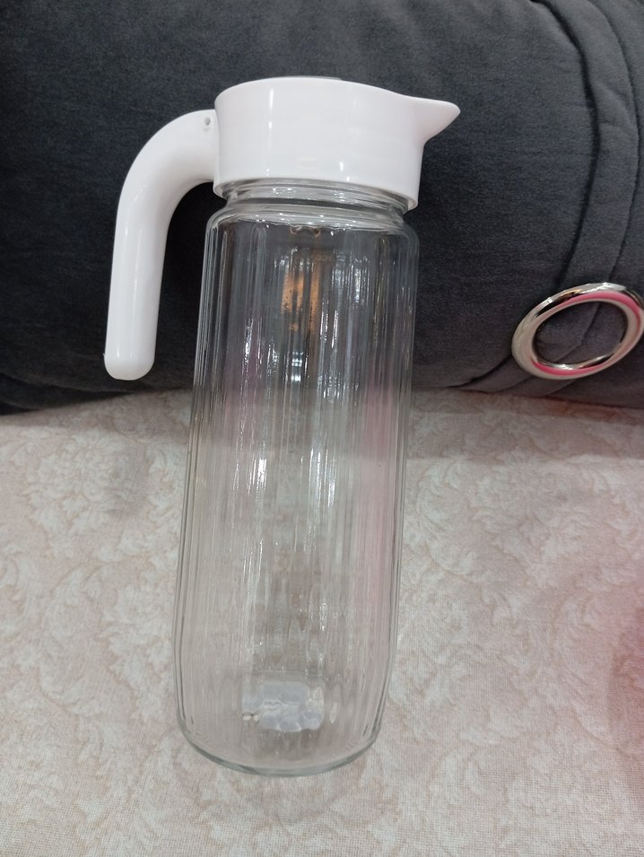 Beyaz Kapaklı Cam Sürahi - Görsel 2