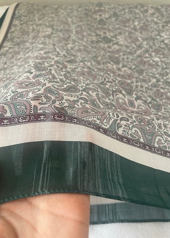 Beden yeşil Renk Yeşil Kenarlı Gri Bohem Kadın Şalı