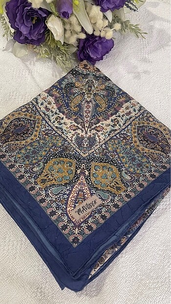 Diğer Maviipek etnik desen eşarp