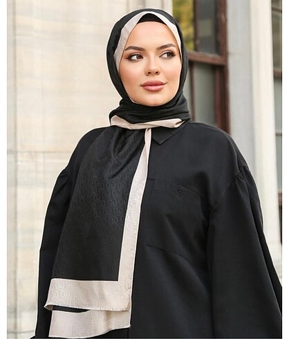 Beden siyah Renk Hint ipek monogram şal
