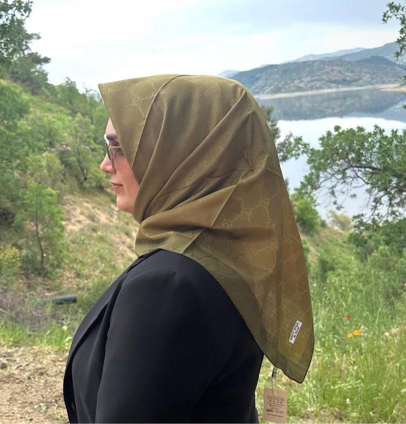 Hint ipek monogram eşarp - Görsel 5