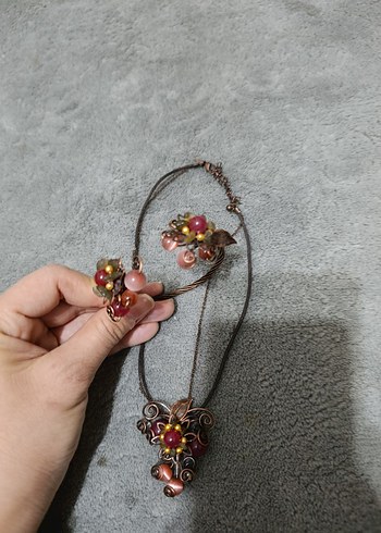 Renkli Boncuklu Bohem Midi Kolye ve bilezik - Görsel 3