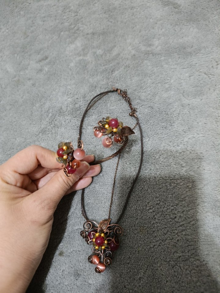 Renkli Boncuklu Bohem Midi Kolye ve bilezik - Görsel 3