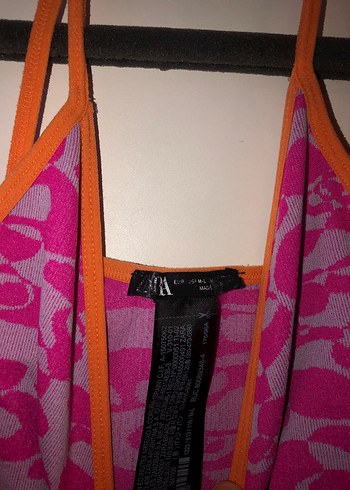 Zara Pembe Bağlama Desenli Strappy Mayo - Görsel 3