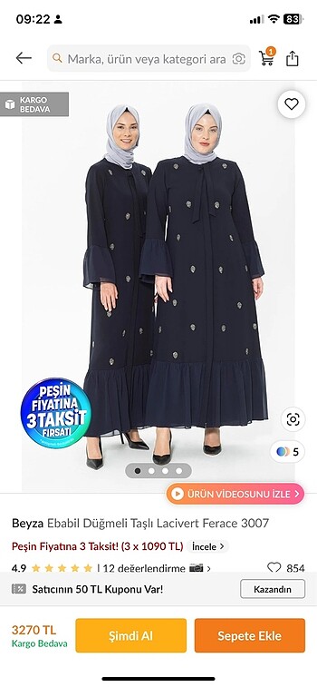 Diğer Tesettür Ferace Abaya Kap Elbise