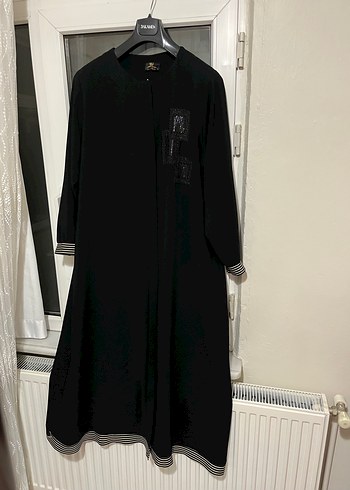 Siyah Uzun Kollu Kemerli Günlük Elbise - Görsel 6