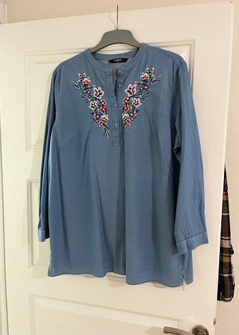 Nakışlı Düğmeli Bohem Kadın Gömlek - Görsel 2