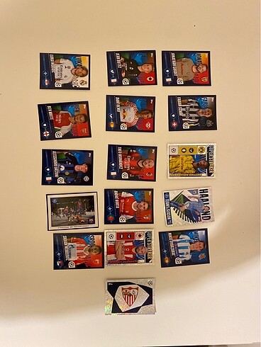 16 tane futbol kartlı sticker