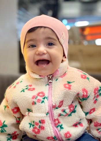 Peluş Kapüşonlu Bebek Kız Montu-Şapka-Pantolon - Görsel 3