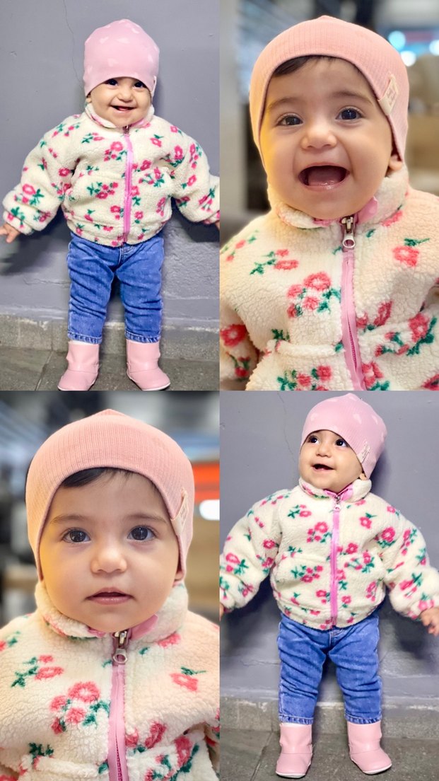 Peluş Kapüşonlu Bebek Kız Montu-Şapka-Pantolon - Görsel 4