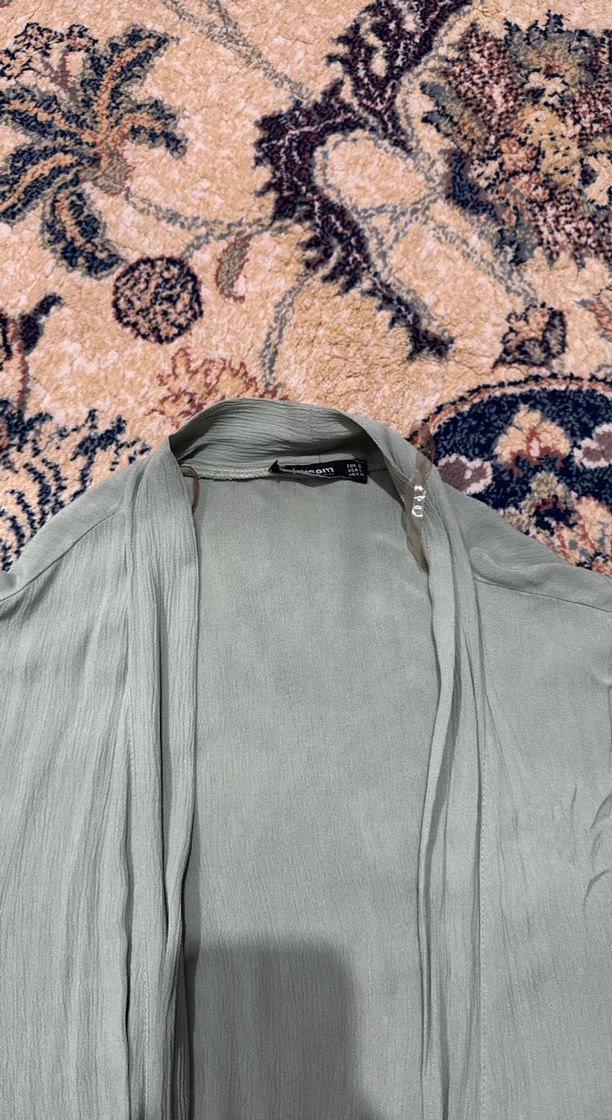 Uzun Kollu Gevşek Kesim Yeşil Kadın Sabahlık - Görsel 3