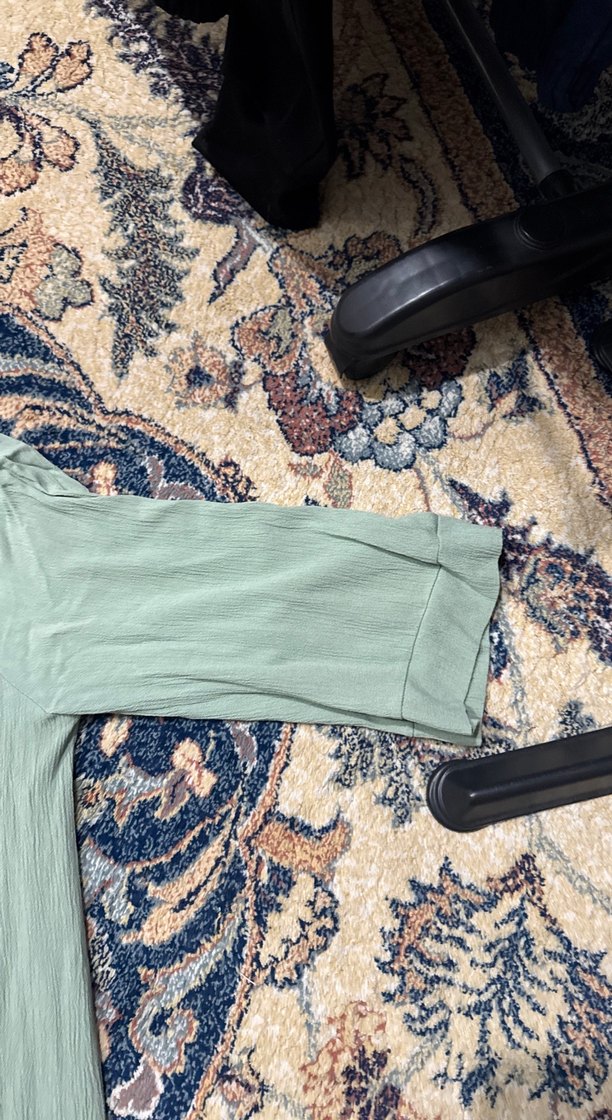 Uzun Kollu Gevşek Kesim Yeşil Kadın Sabahlık - Görsel 2