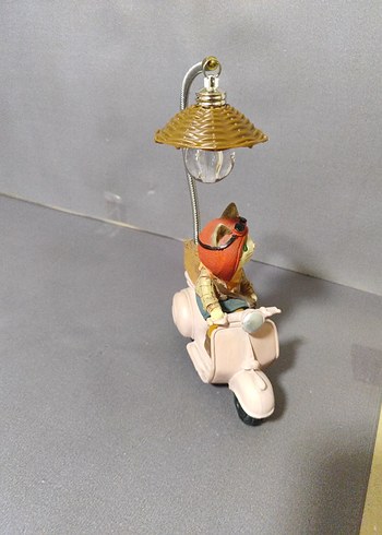 Bej Kedi Motifli Scooter Masa Lambası - Görsel 3