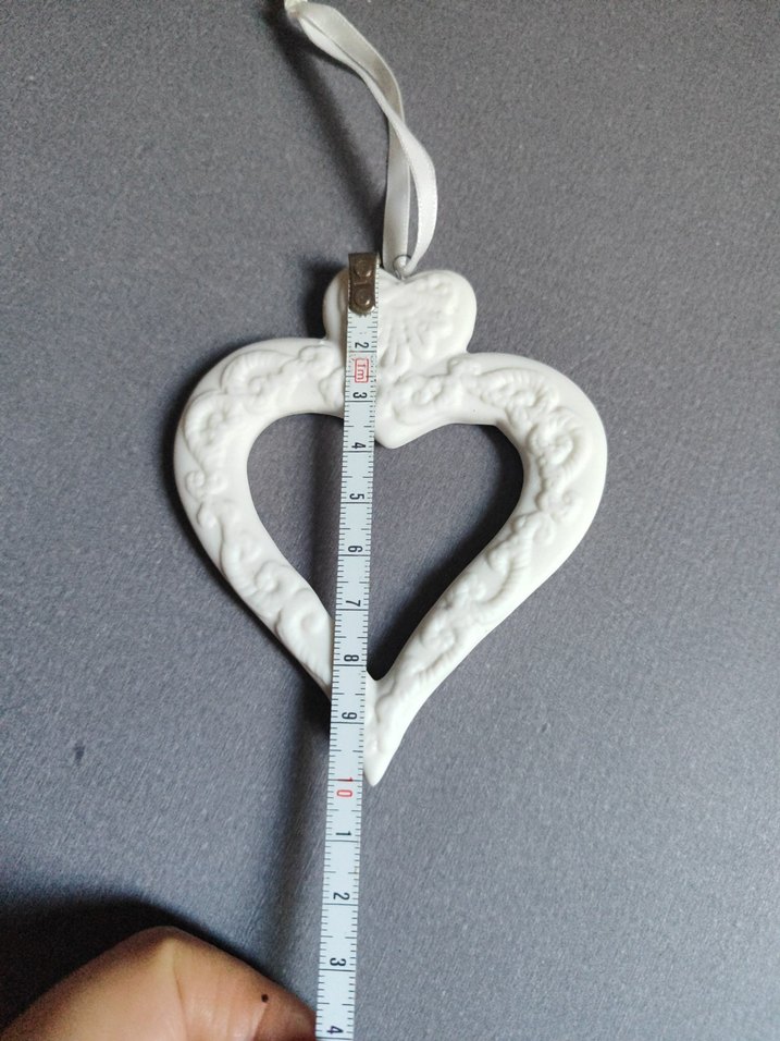 Dantel Detaylı Beyaz Kalp biblo - Görsel 5