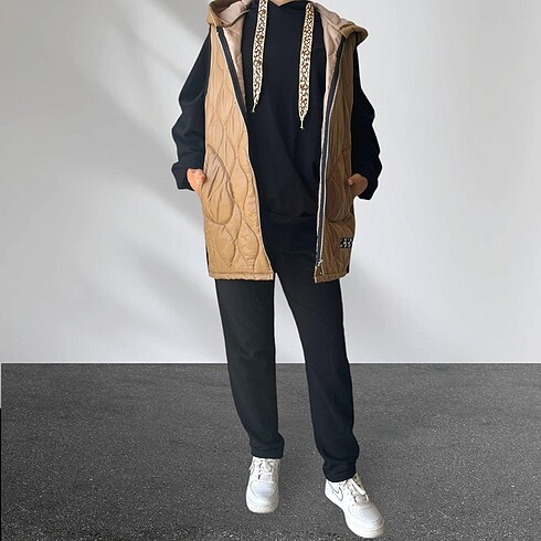 l Beden camel Renk Italy Collection Şişme Yelek