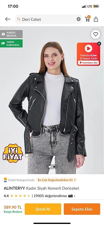 Deri ceket xl beden